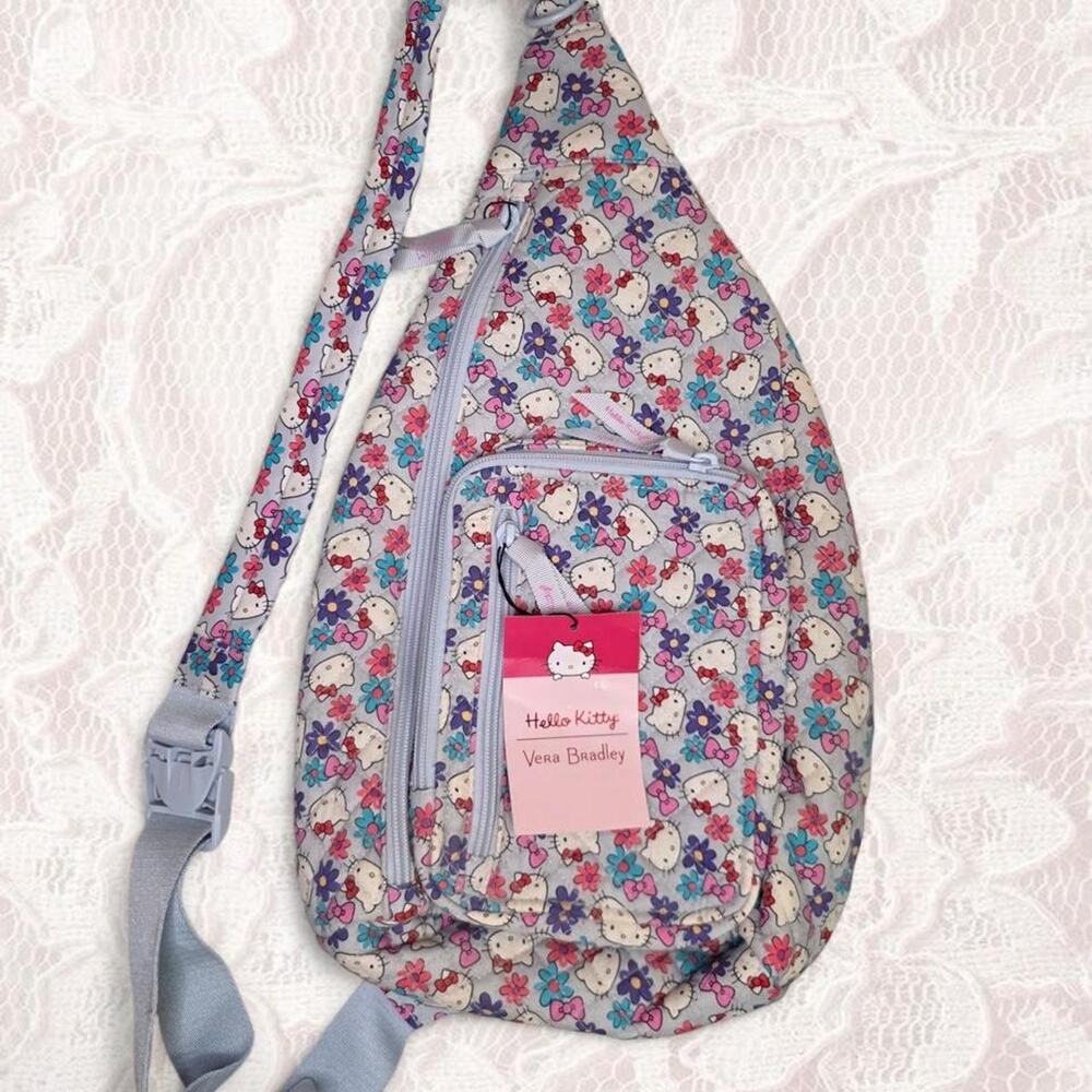 🎀Vera Bradley x Hello Kitty Limited Edition Sling Backpack Bag NWT Floral 🎀